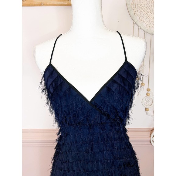 Yigal Azrouël Evening Gown Silk Navy NWT Sz 2 - Picture 2 of 9